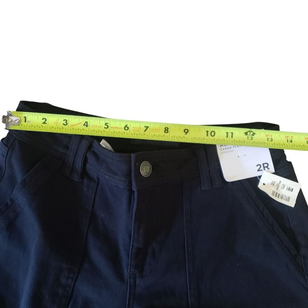 NWT Aeropostale Black Cargo Flare Pants Womens 2R Stretch Casual Streetwear - Picture 8 of 8